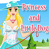 Princess and little dog dress up